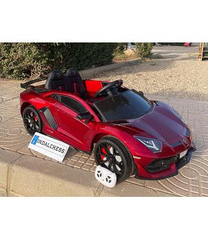 COCHE Lamborghini Aventador SVJ 12v para niños, rojo pintado, mando rc, 1 plaza  INDA414-AC-HL328RED